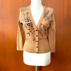 Cachet leopard and sequined sweater